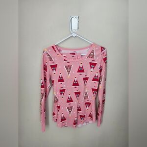 Matching Set of Old Navy Waffle Long Sleeve Pink Christmas Pajamas